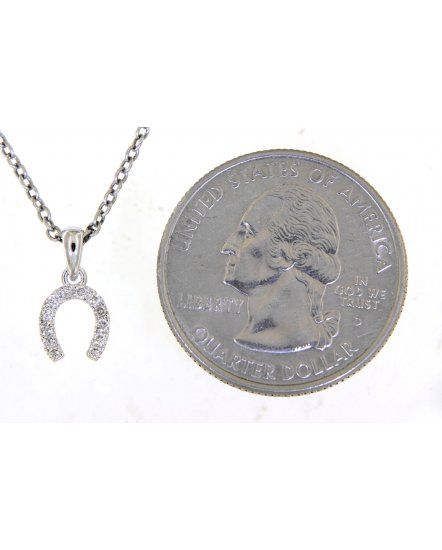 14kw 0.10ctw Dia Horseshoe Pendant