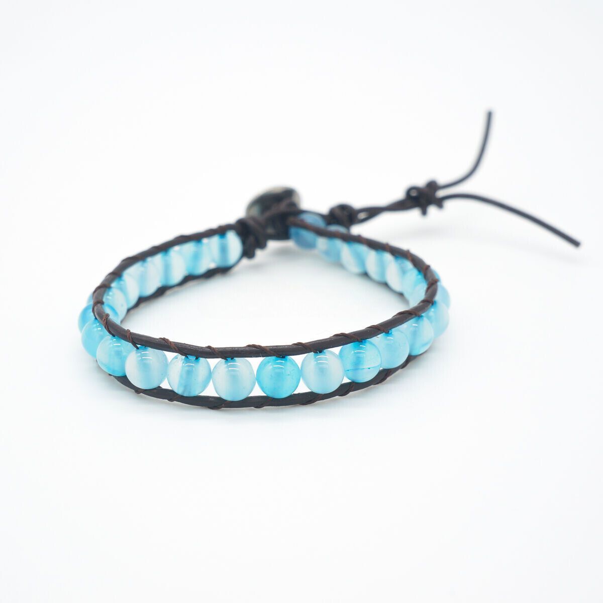 Aquamarine Tribal Bracelet 6mm