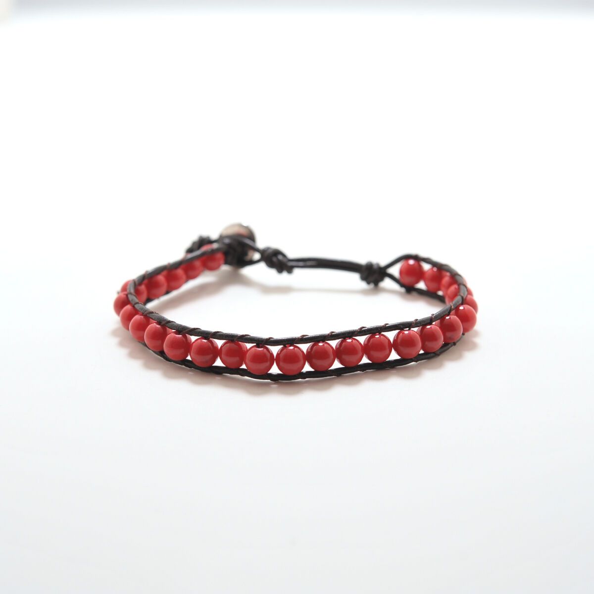 Red Coral Tribal Bracelet 6mm