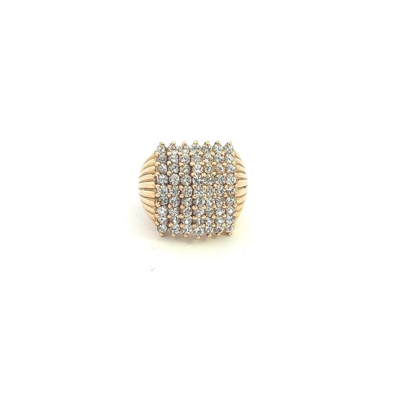 14KY Dia Cluster Ring 1.0ctw sz 6.75