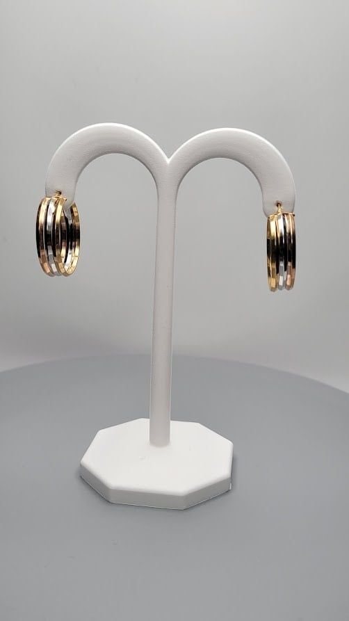 14KTRI 2.8G Hoops (Tri Color Gold -  7/8&quot;)