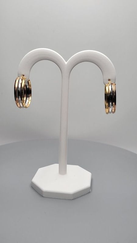 14KTRI 2.8G Hoops (Tri Color Gold -  7/8&quot;)