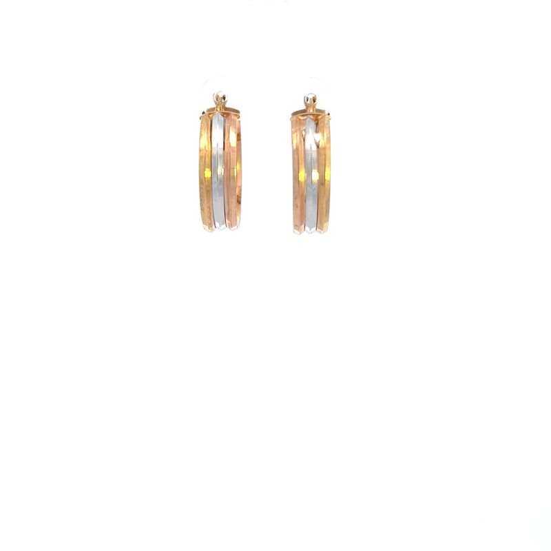 14KTRI 2.8G Hoops (Tri Color Gold -  7/8")