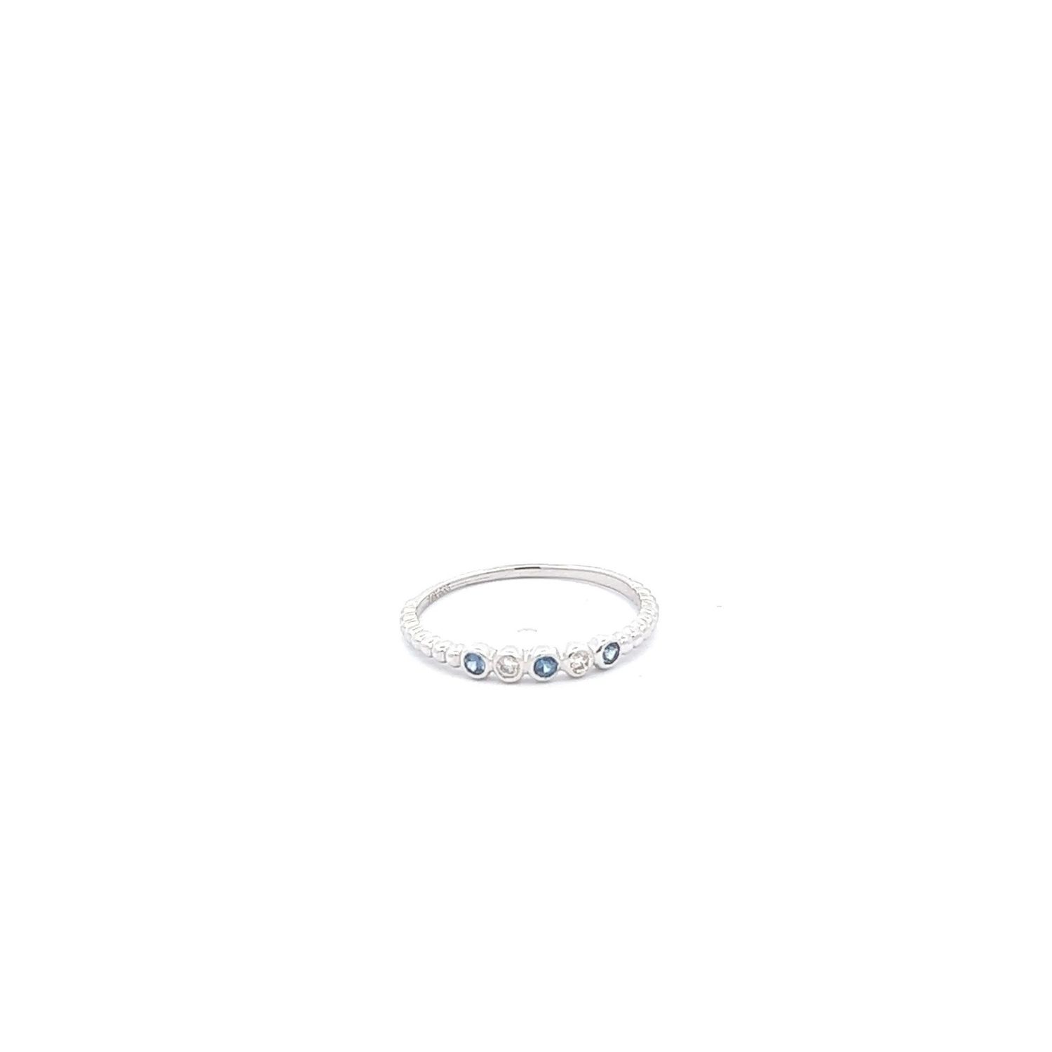 14KW 0.14CTW DIA &amp; SAPP STACKABLE RING