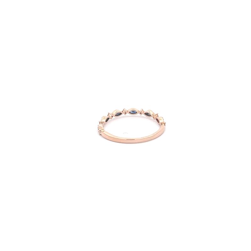 14KR DIA &amp; SAPP RING 0.07DIA 0.24 SAPP STACKABLE RING