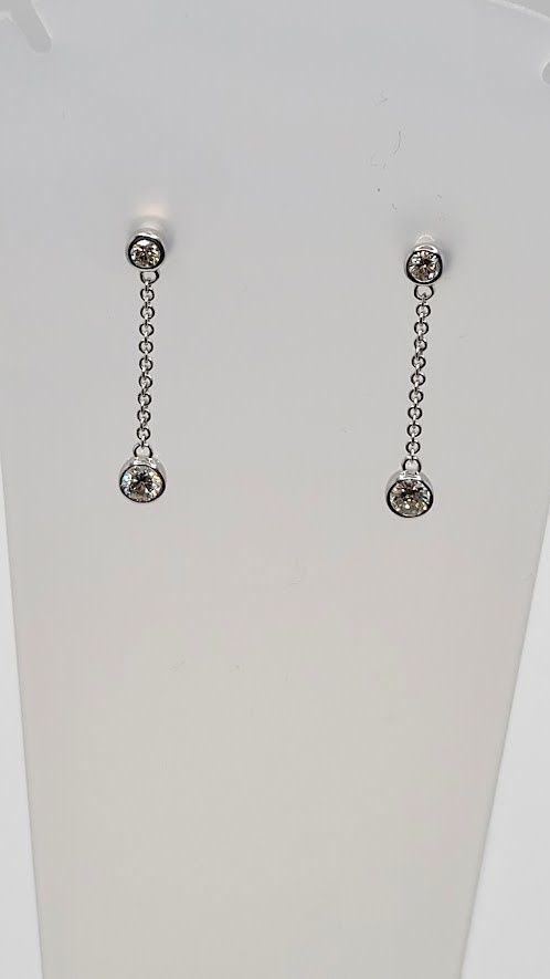 14KW  0.57ctw Diamond Dangle Earrings