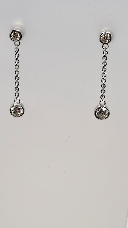 14KW  0.57ctw Diamond Dangle Earrings