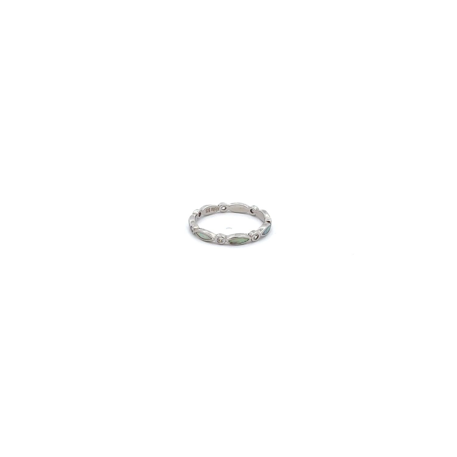 SS Created Opal &amp; CZ Band, Size 7