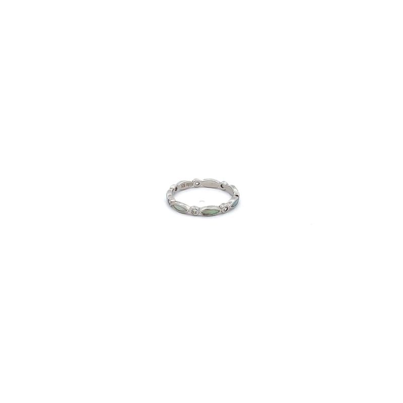 SS Created Opal &amp; CZ Band, Size 7
