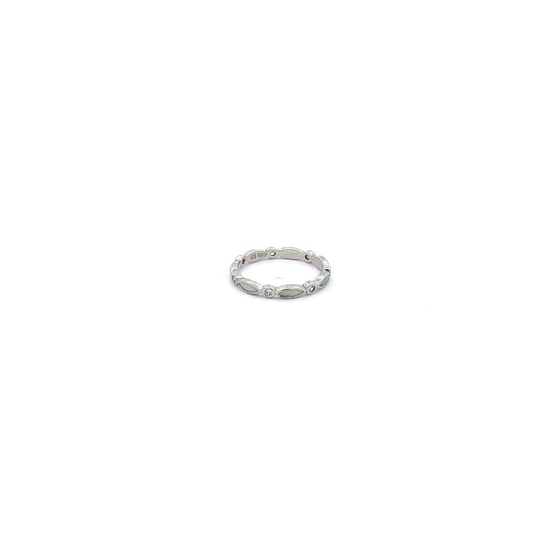 SS Created Opal &amp; CZ Band, Size 7