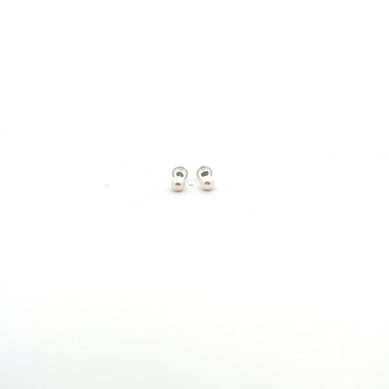 14kw 4-5mm White Round FW Cultured Pearl Stud Earrings