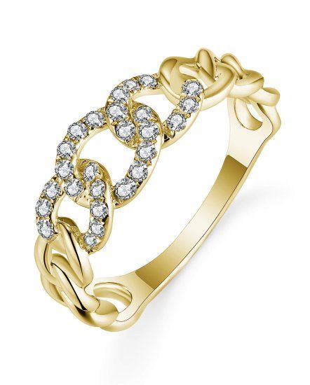 14ky 0.23ctw Dia Link Ring Size 6.5