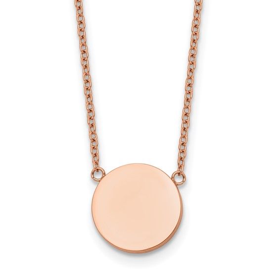 Rose IP-plated 1.2mm Disc, 16&quot; w/2&quot; Ext Necklace