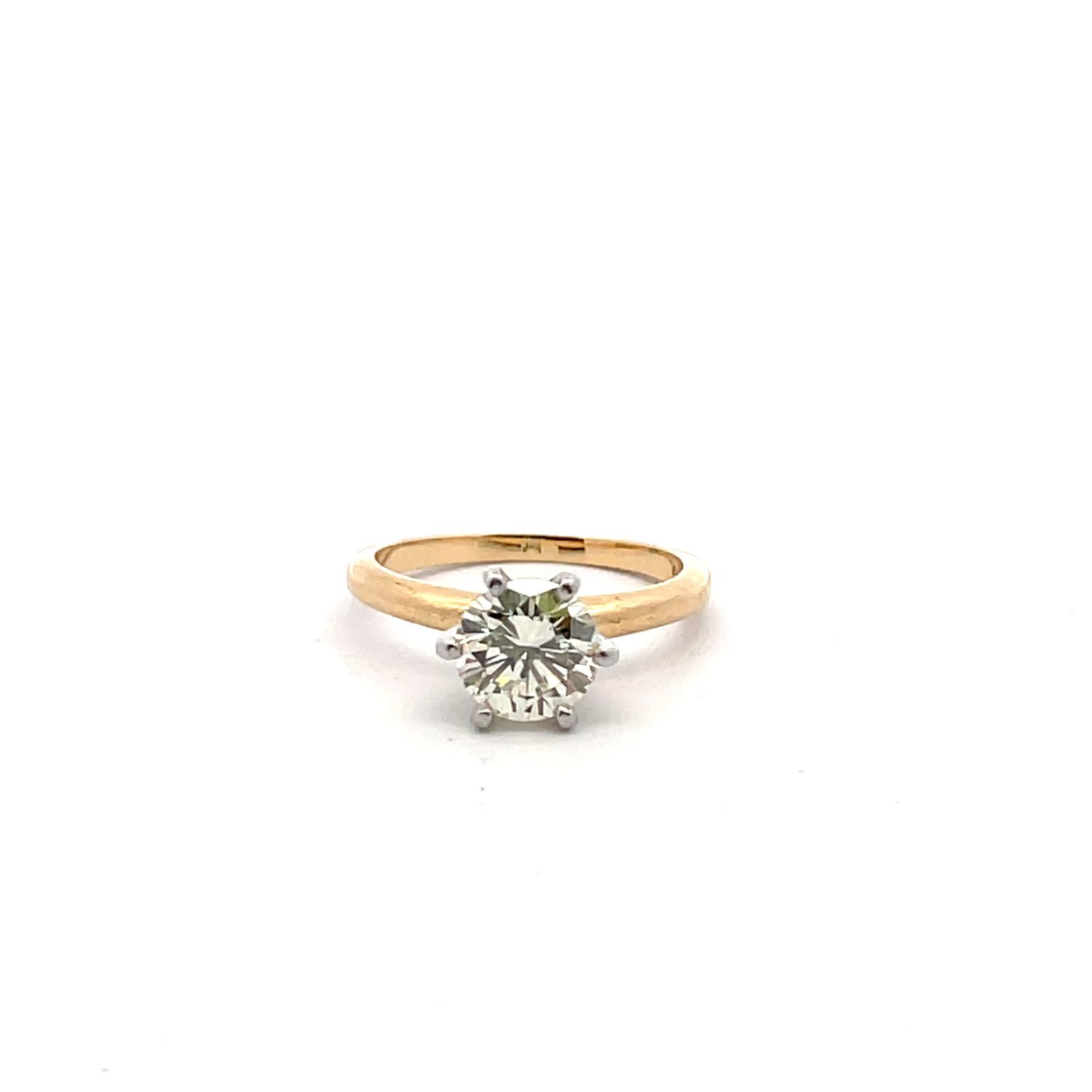 18KY 1.54ct RB VS1/I color sz 5