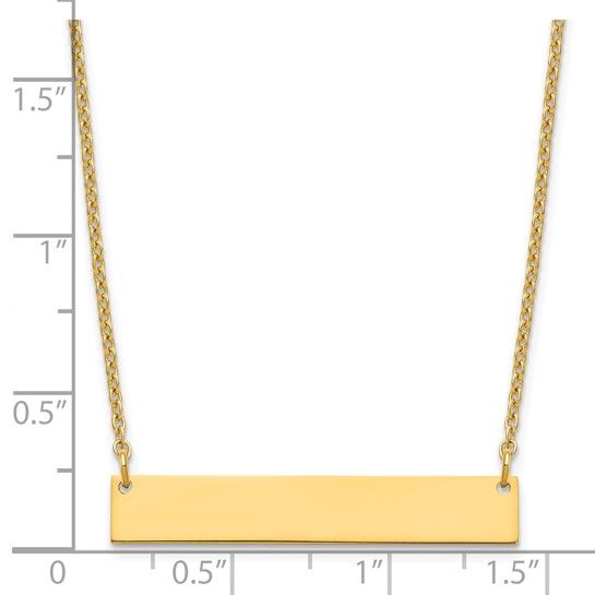 Sterling GP Med Blank Bar Necklace 18"