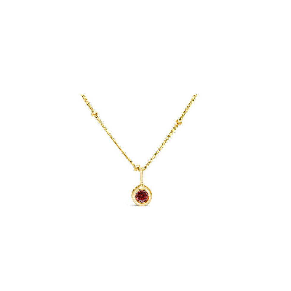 Garnet CZ Birthstone Necklace (January)