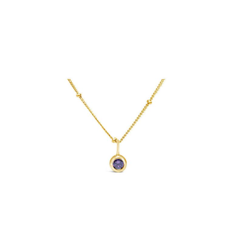 Amethyst CZ Birthstone Necklace (February)