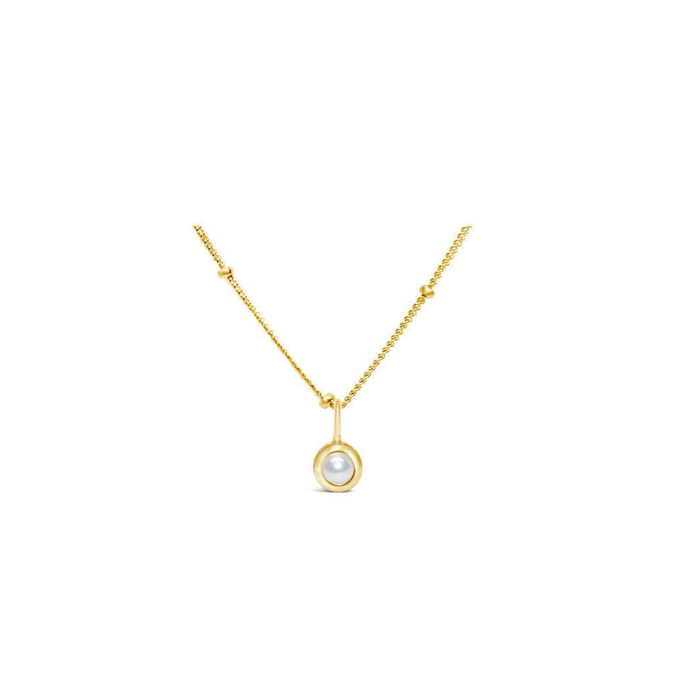 Pearl CZ Birthstone Necklace (June)