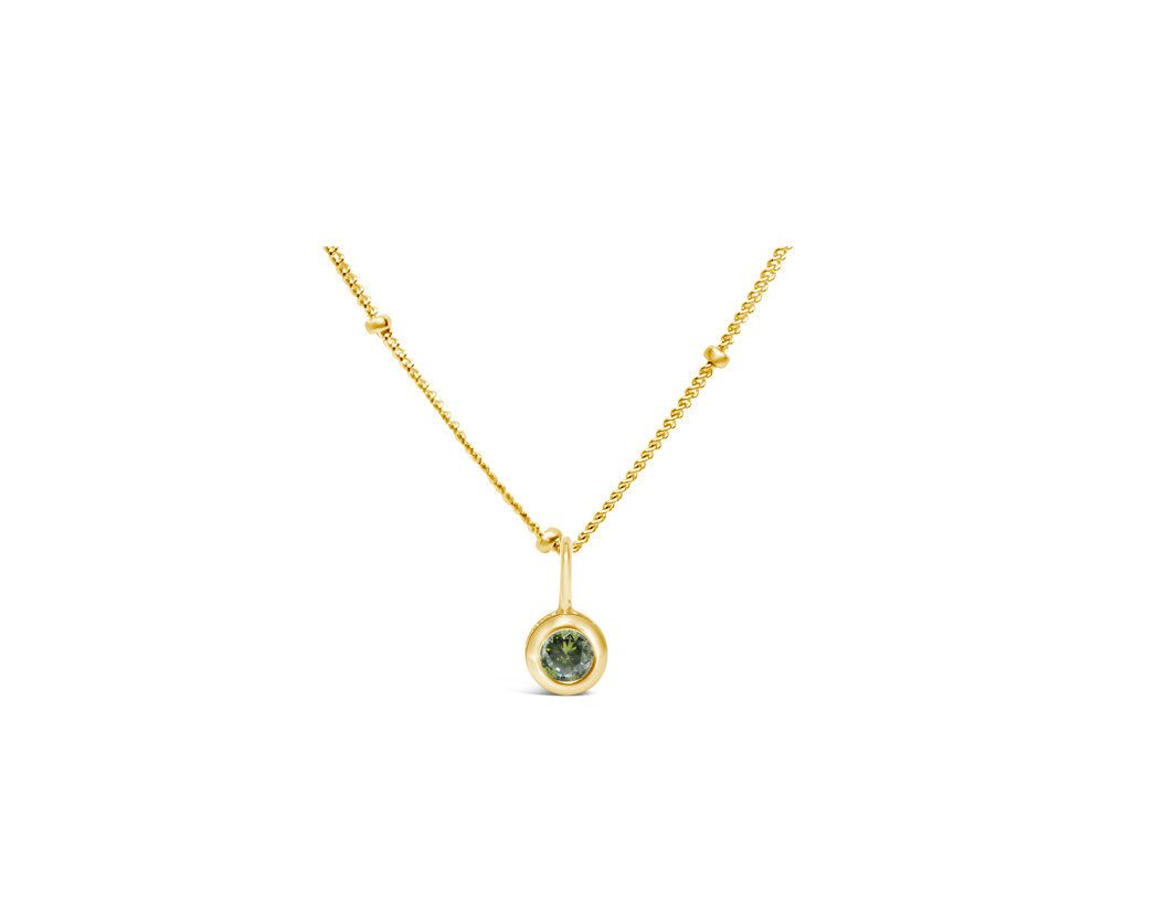 Peridot CZ Birthstone Necklace (August)