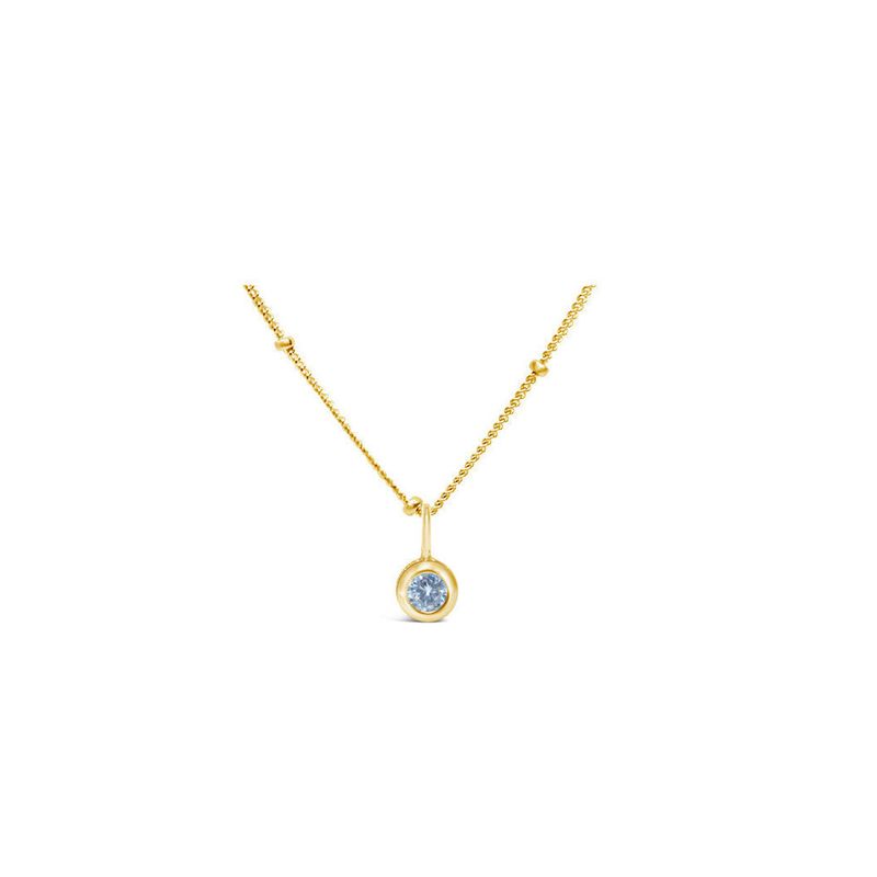 Clear Diamond CZ Birthstone Necklace (April)