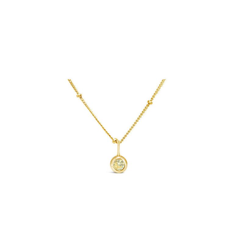 Citrine CZ Birthstone Necklace (November)