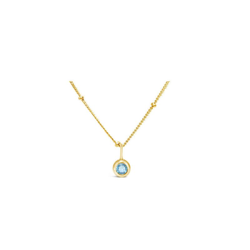 Aquamarine CZ Birthstone Necklace (March)