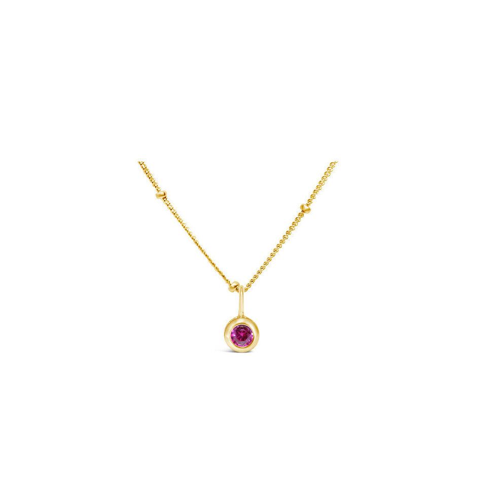 Ruby CZ Birthstone Necklace (July)