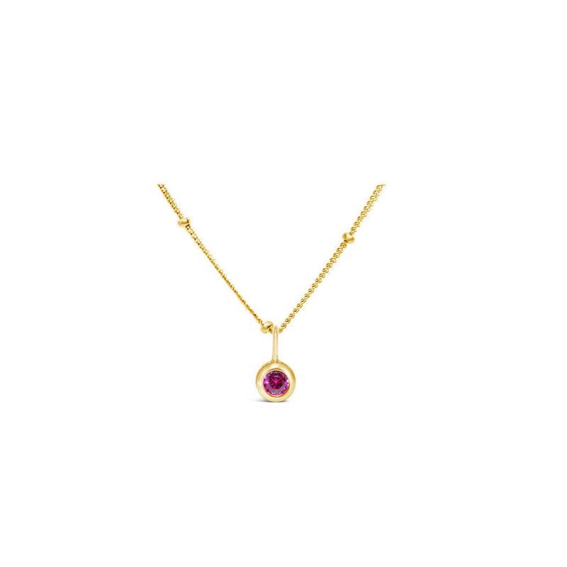 Ruby CZ Birthstone Necklace (July)
