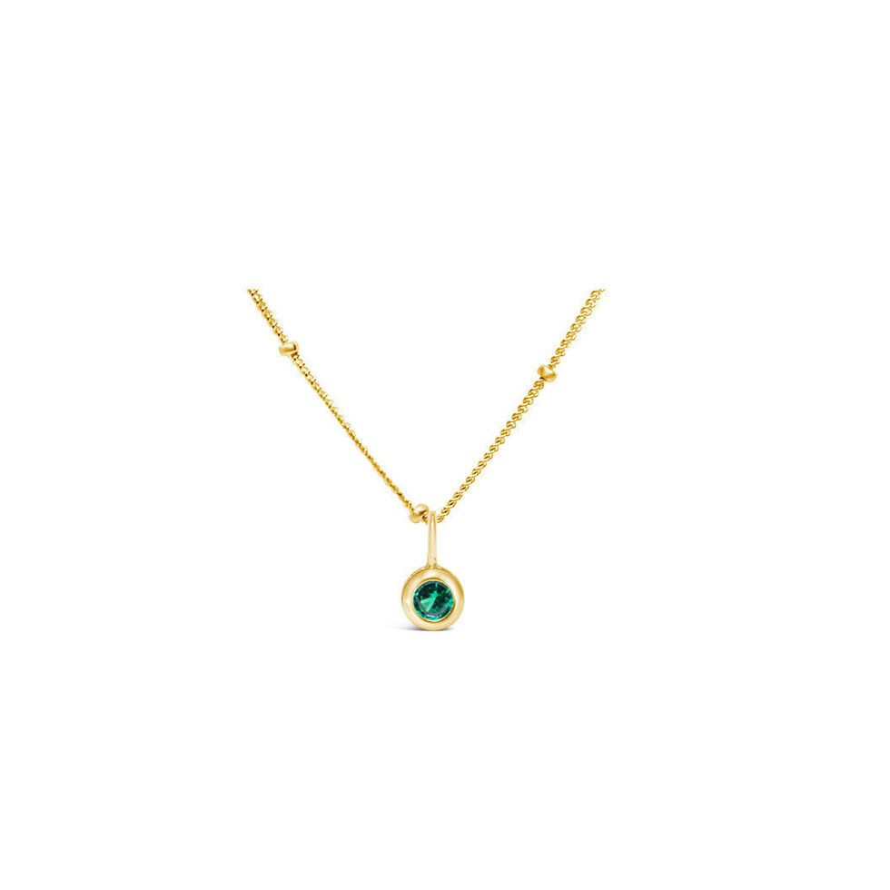 Emerald CZ Birthstone Necklace (May)