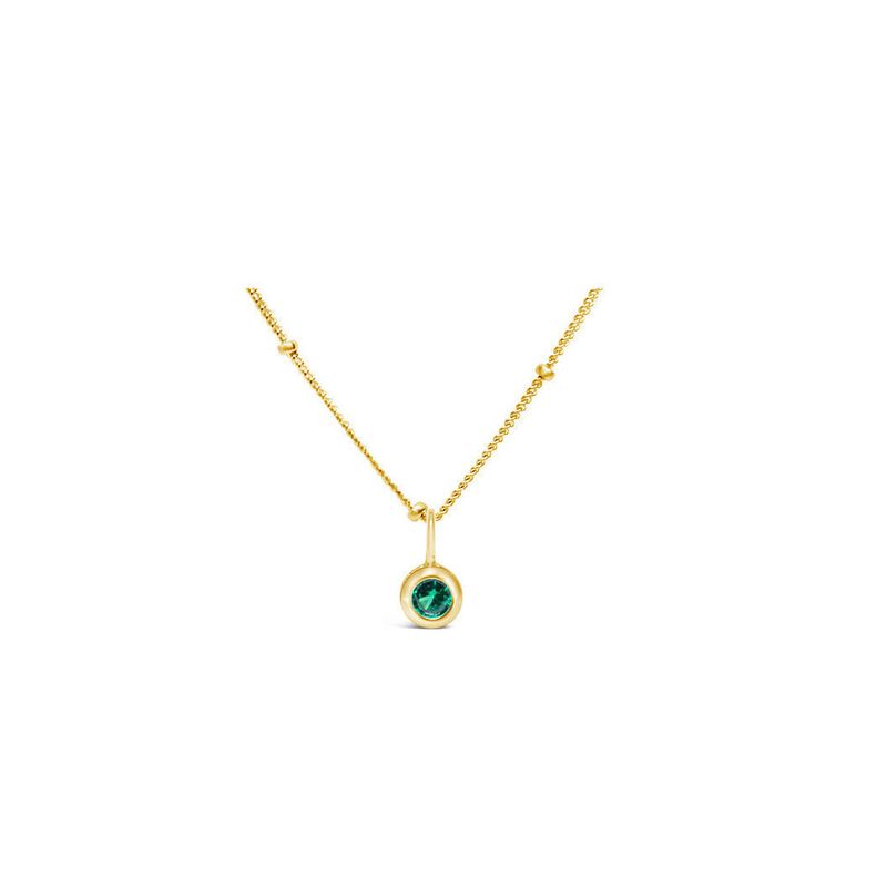 Emerald CZ Birthstone Necklace (May)