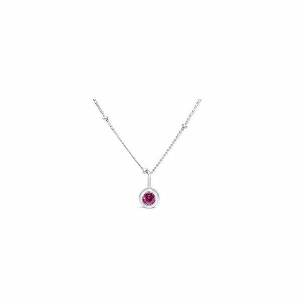 Ruby CZ Birthstone Necklace (July)