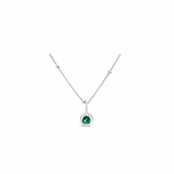 Emerald CZ Birthstone Necklace (May)