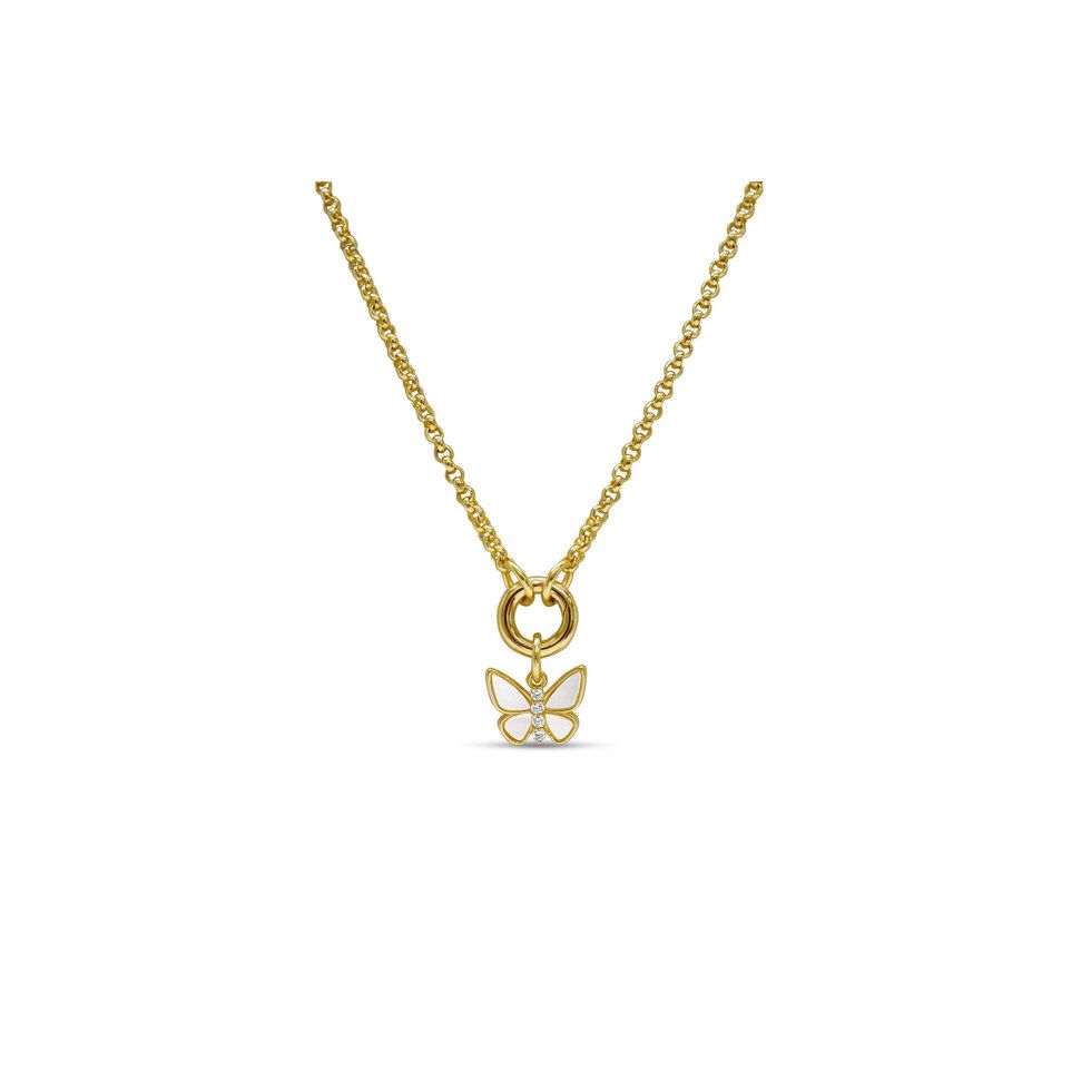Color With Charm - Simple Stone Butterfly Necklace