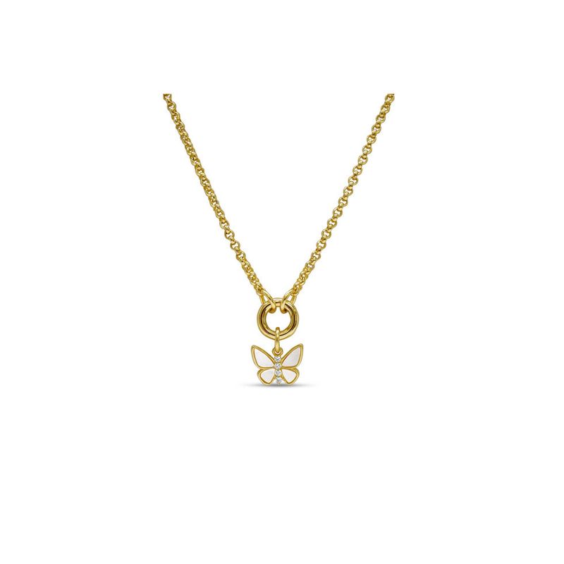 Color With Charm - Simple Stone Butterfly Necklace