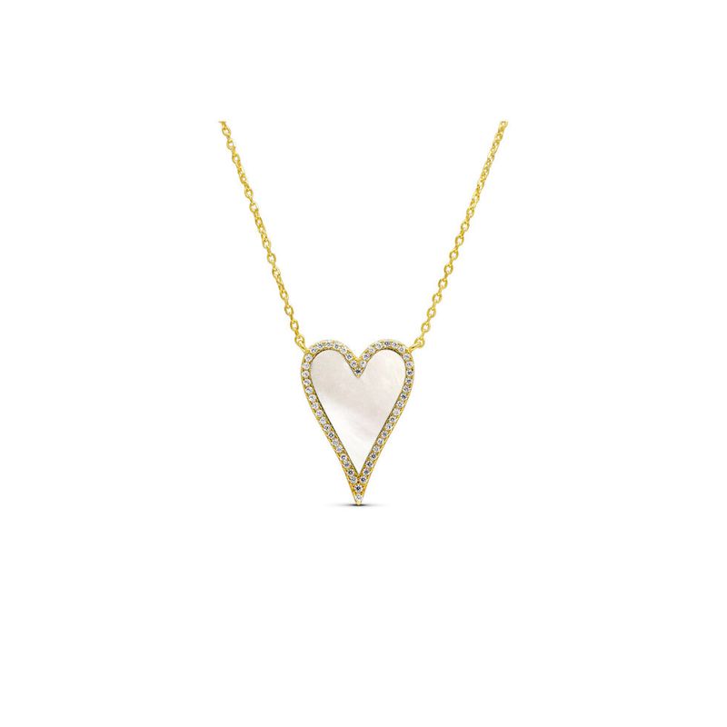 Mother of Pearl Dripping Heart Necklace