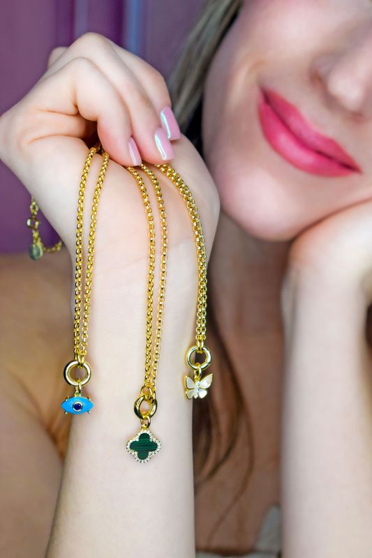 Color With Charm - Simple Stone Butterfly Necklace
