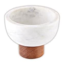 Marble &amp; Wood Base Bowl