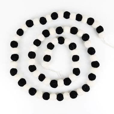 72&quot; felt ball garland elk/wht