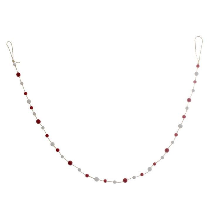 Red &amp; White Bright Bead Garland - 48 in