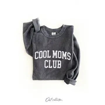 Cool Moms Club Thermal Vintage Charcoal Pullover, Size: S