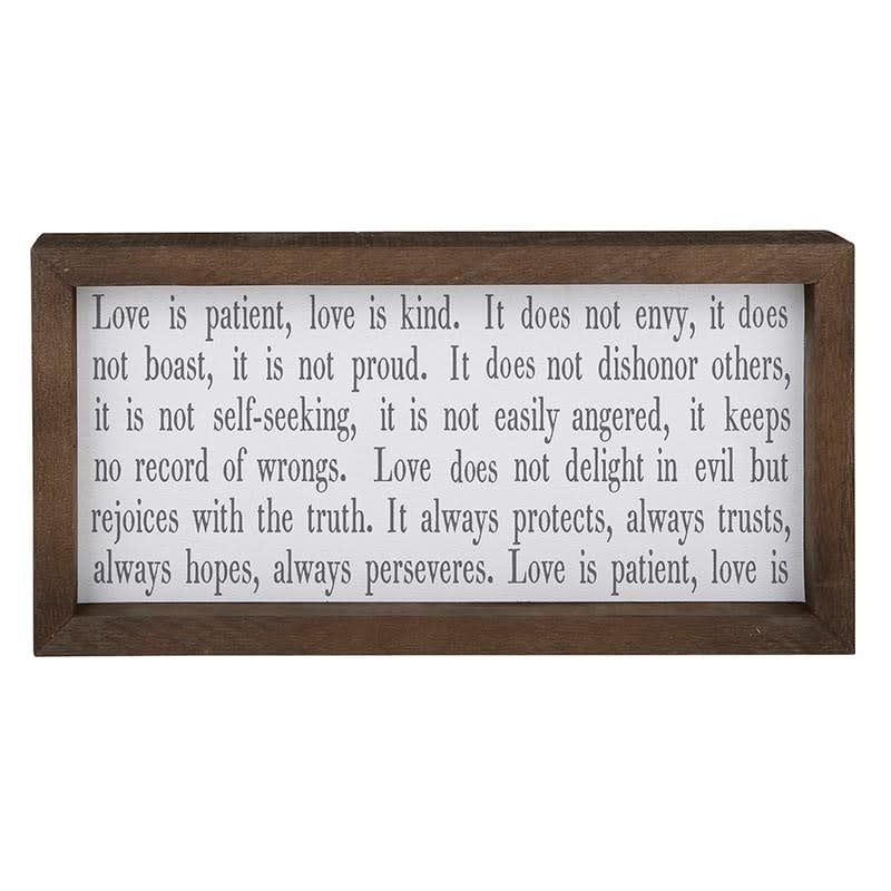 1st Corinthians 13:4 - 7 framed 14x7