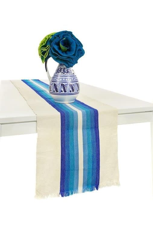 Blue Striped Table Runner
