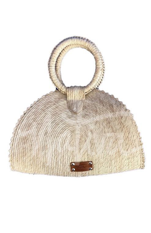 Natural Color Palm Quesadilla Handwoven Purse