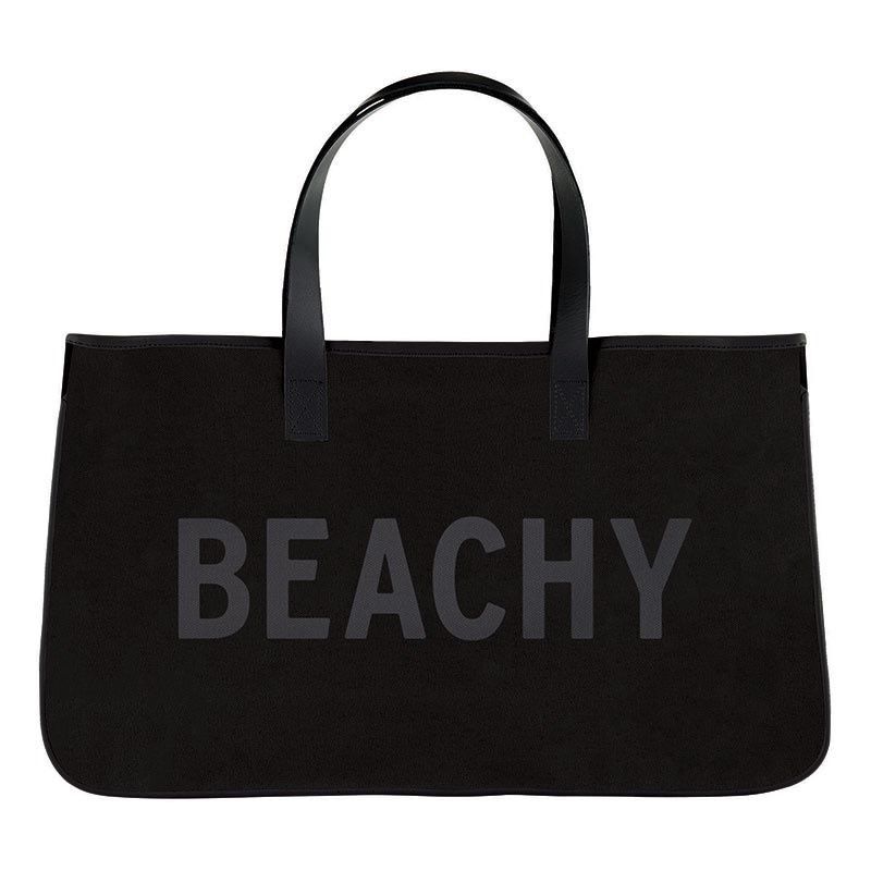 Blk Beachy Canvas Tote