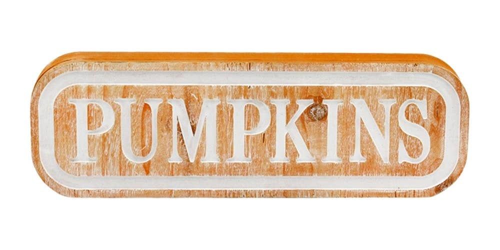 Pumpkins Engraved Block - 14.85 x 5 x 1 in
