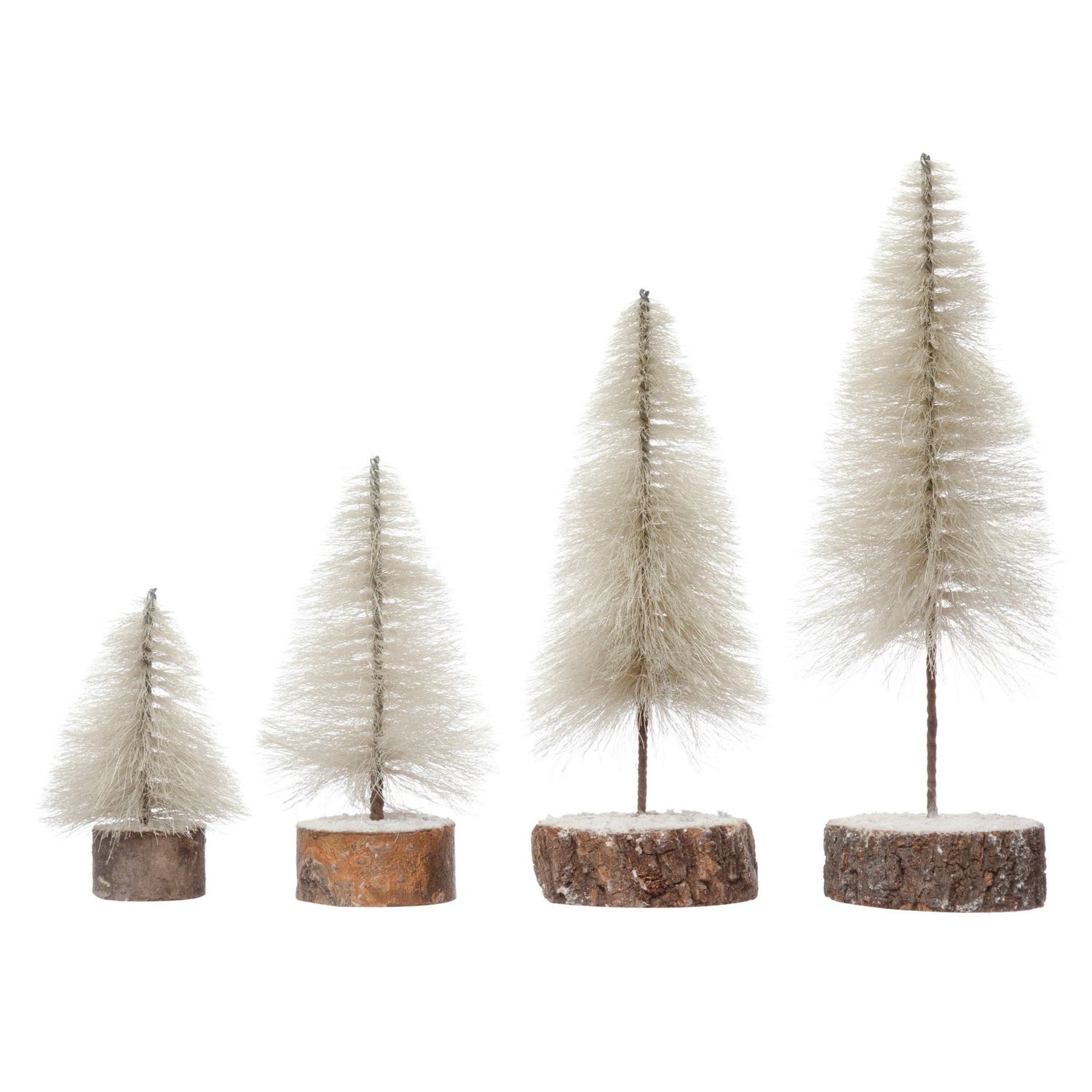 White String Tree with Wood Slice Base XL