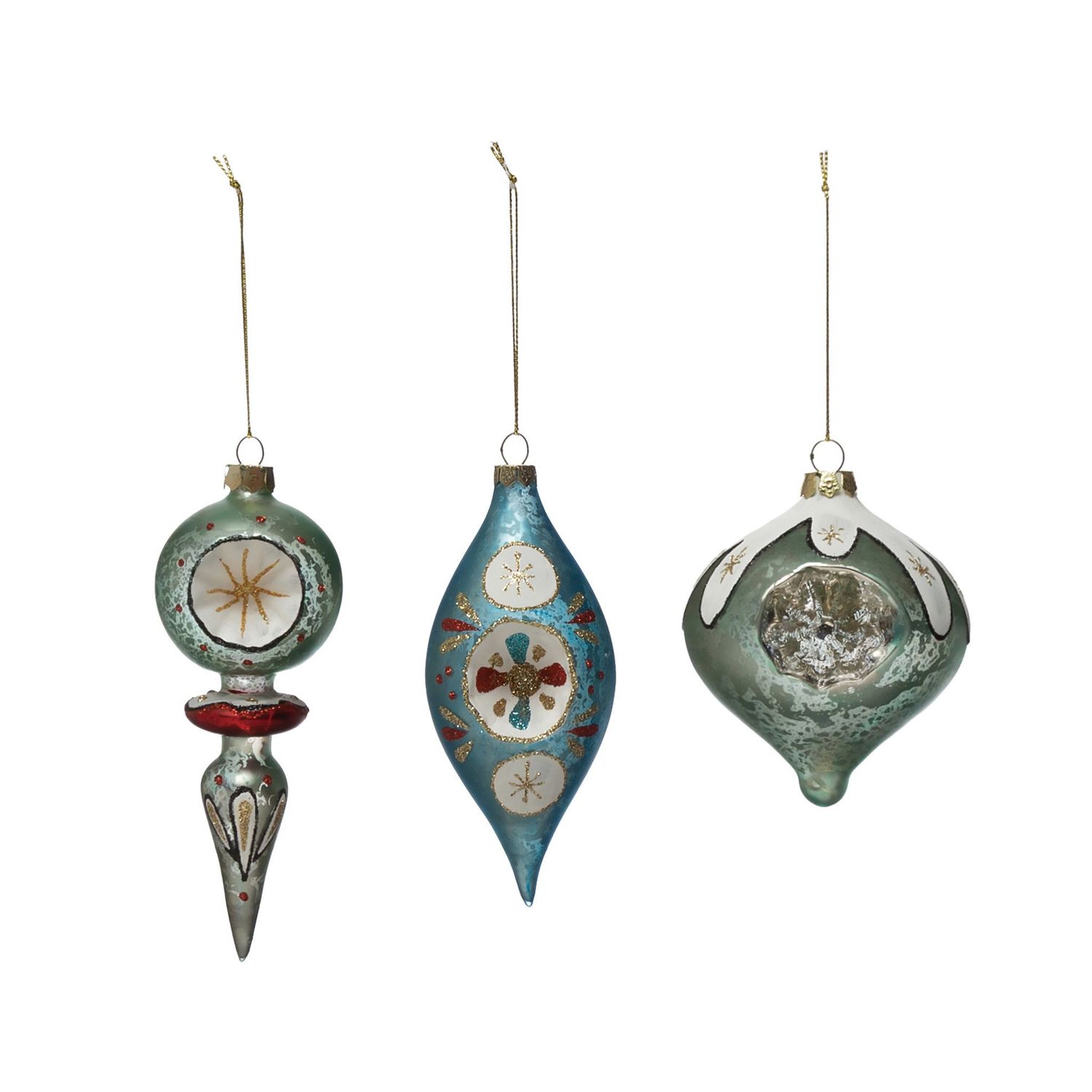 4&quot;H - 5-1/2&quot;H Hand-Painted Glass Witch&#39;s Eye Ornament