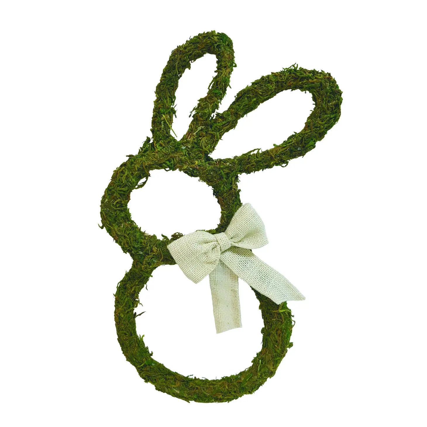 Natural Fiber 18.9&quot; Brown Easter Shaped Bunny Wreath