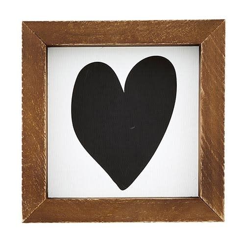 Mini Wood Sign - Blk Heart