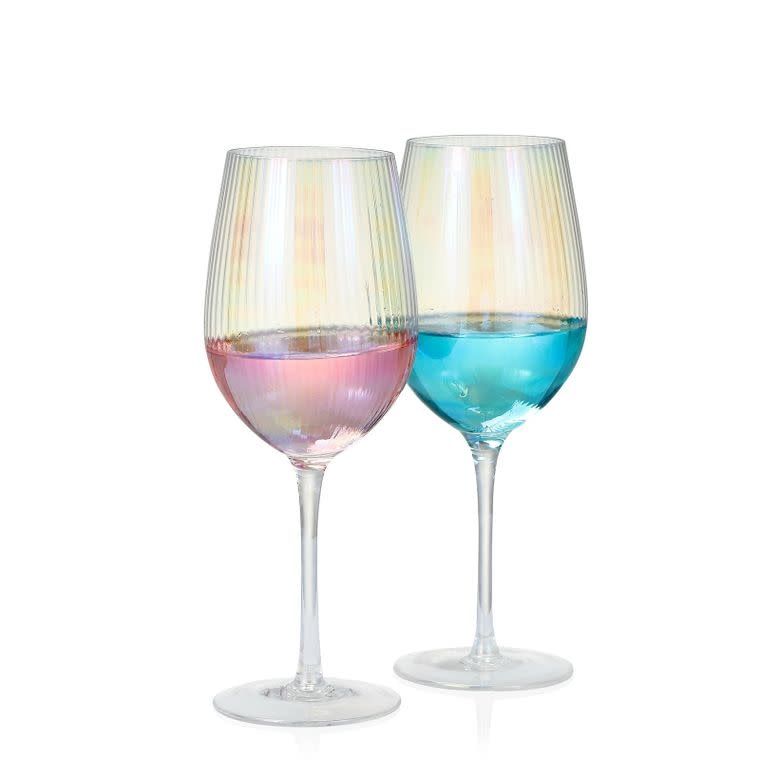 Iridescent Stemmed Wine Glass